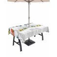 thumbnail image 1 of Outdoor Tablecloth with Umbrella Hole for Patio/Picnic/Party/Camping, Childlike Fun Waterproof Table Cloth Rectangle Table Cover Washable, Abstract Modern City Car Silhouette Watercolor (60"x 84"), 1 of 8