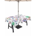thumbnail image 1 of Outdoor Tablecloth with Umbrella Hole for Patio/Picnic/Party/Camping, Children's Day Waterproof Table Cloth Rectangle Table Cover Washable, Airplanes Sailing Boats Tree Cartoon School (52"x 70"), 1 of 8