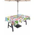 thumbnail image 1 of Outdoor Tablecloth with Umbrella Hole for Patio/Picnic/Party/Camping, Children's Day Waterproof Table Cloth Rectangle Table Cover Washable, Cartoon Cute Sun Nature Flowers Leaf (60"x 84"), 1 of 8