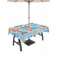 thumbnail image 1 of Outdoor Tablecloth with Umbrella Hole for Patio/Picnic/Party/Camping, Children's Day Waterproof Table Cloth Rectangle Table Cover Washable, Cartoon Cute Watercolor Truck Cat Blue (54"x 80"), 1 of 8