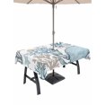 thumbnail image 1 of Outdoor Tablecloth with Umbrella Hole for Patio/Picnic/Party/Camping, Coastal Blue Crab Waterproof Table Cloth Rectangle Table Cover Washable, Summer Ocean Coral Beach Starfish (60"x 120"), 1 of 9