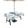thumbnail image 1 of Outdoor Tablecloth with Umbrella Hole for Patio/Picnic/Party/Camping, Coastal Blue Seahorse Waterproof Table Cloth Rectangle Table Cover Washable, Summer Ocean Coral Beach Starfish (60"x 84"), 1 of 9