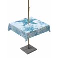 thumbnail image 1 of Outdoor Tablecloth with Umbrella Hole for Patio/Picnic/Party/Camping, Coastal Coral Starfish Waterproof Table Cloth Square Cover Washable, Watercolor Ocean Botanical Teal Blue (60"x 60"), 1 of 9