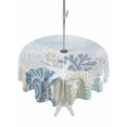 thumbnail image 1 of Outdoor Tablecloth with Umbrella Hole for Patio/Picnic/Party/Camping, Coastal Corals Waterproof Table Cloth Round Cover Washable, Beach Starfish Conch Marine Rustic Blue (Dia 54"), 1 of 9