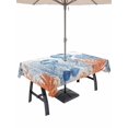 thumbnail image 1 of Outdoor Tablecloth with Umbrella Hole for Patio/Picnic/Party/Camping, Coastal Jellyfish Waterproof Table Cloth Rectangle Table Cover Washable, Ocean Nautical Starfish Coral Leaves (54"x 80"), 1 of 9