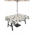 thumbnail image 1 of Outdoor Tablecloth with Umbrella Hole for Patio/Picnic/Party/Camping, Coastal Nautical Waterproof Table Cloth Rectangle Table Cover Washable, Ocean Vintage Blue Anchor Love Heart (60"x 120"), 1 of 9