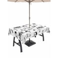 thumbnail image 1 of Outdoor Tablecloth with Umbrella Hole for Patio/Picnic/Party/Camping, Coastal Nautical Waterproof Table Cloth Rectangle Table Cover Washable, Summer Ocean Beach Coconut Trees Grey (60"x 84"), 1 of 8