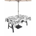 thumbnail image 1 of Outdoor Tablecloth with Umbrella Hole for Patio/Picnic/Party/Camping, Coastal Nautical Waterproof Table Cloth Rectangle Table Cover Washable, Summer Ocean Sea Corals Palm Trees (54"x 80"), 1 of 8