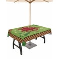thumbnail image 1 of Outdoor Tablecloth with Umbrella Hole for Patio/Picnic/Party/Camping, Coastal Octopus Christmas Waterproof Table Cloth Rectangle Table Cover Washable, Blue Red Green Plaid Botanical (52"x 70"), 1 of 7