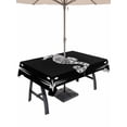 thumbnail image 1 of Outdoor Tablecloth with Umbrella Hole for Patio/Picnic/Party/Camping, Coastal Seahorse Waterproof Table Cloth Rectangle Table Cover Washable, Summer Ocean Chic Textured Black (60"x 120"), 1 of 9