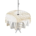 thumbnail image 1 of Outdoor Tablecloth with Umbrella Hole for Patio/Picnic/Party/Camping, Coastal Shell Beige Waterproof Table Cloth Round Cover Washable, Summer Ocean Shell Beach (Dia 60"), 1 of 9