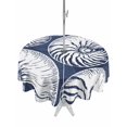 thumbnail image 1 of Outdoor Tablecloth with Umbrella Hole for Patio/Picnic/Party/Camping, Coastal Shell Navy Blue Waterproof Table Cloth Round Cover Washable, Summer Ocean Shell Beach (Dia 54"), 1 of 9