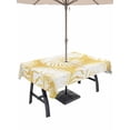 thumbnail image 1 of Outdoor Tablecloth with Umbrella Hole for Patio/Picnic/Party/Camping, Coastal Shell Yellow Waterproof Table Cloth Rectangle Table Cover Washable, Summer Ocean Shell Beach (60"x 102"), 1 of 9