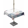 thumbnail image 1 of Outdoor Tablecloth with Umbrella Hole for Patio/Picnic/Party/Camping, Coastal Starfish Waterproof Table Cloth Square Cover Washable, Ocean Weeping Coral Beach Conch (60"x 60"), 1 of 9