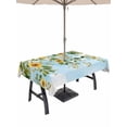 thumbnail image 1 of Outdoor Tablecloth with Umbrella Hole for Patio/Picnic/Party/Camping, Coastal Sunflower Vine Waterproof Table Cloth Rectangle Table Cover Washable, Summer Flower Blue Sky Garden (60"x 120"), 1 of 9