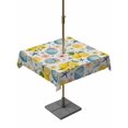 thumbnail image 1 of Outdoor Tablecloth with Umbrella Hole for Patio/Picnic/Party/Camping, Coastal Waterproof Table Cloth Square Cover Washable, Summer Lemon Flower Shell Starfish Rustic (60"x 60"), 1 of 8