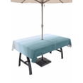 thumbnail image 1 of Outdoor Tablecloth with Umbrella Hole for Patio/Picnic/Party/Camping, Coastal Wave Waterproof Table Cloth Rectangle Table Cover Washable, Summer Ocean Nautical Beach Ombre Sky Blue (60"x 84"), 1 of 8
