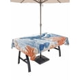 thumbnail image 1 of Outdoor Tablecloth with Umbrella Hole for Patio/Picnic/Party/Camping, Coastal Whale Waterproof Table Cloth Rectangle Table Cover Washable, Summer Nautical Ocean Coral Starfish (52"x 70"), 1 of 9