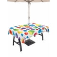 thumbnail image 1 of Outdoor Tablecloth with Umbrella Hole for Patio/Picnic/Party/Camping, Colorful Polka Dot Waterproof Table Cloth Rectangle Table Cover Washable, Cartoon Watercolor Abstract Graffiti (54"x 80"), 1 of 8