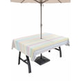 thumbnail image 1 of Outdoor Tablecloth with Umbrella Hole for Patio/Picnic/Party/Camping, Colorful Striped Waterproof Table Cloth Rectangle Table Cover Washable, Modern Vertical Stripes Watercolor (52"x 70"), 1 of 8