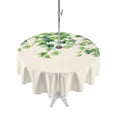 thumbnail image 1 of Outdoor Tablecloth with Umbrella Hole for Patio/Picnic/Party/Camping, Country Leaves Waterproof Table Cloth Round Cover Washable, Spring Green Leaf Branches Vine Botanical (Dia 54"), 1 of 8