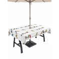 thumbnail image 1 of Outdoor Tablecloth with Umbrella Hole for Patio/Picnic/Party/Camping, Cute Birds Waterproof Table Cloth Rectangle Table Cover Washable, Funny Snowflake Wire Sparrow (60"x 102"), 1 of 8