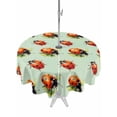 thumbnail image 1 of Outdoor Tablecloth with Umbrella Hole for Patio/Picnic/Party/Camping, Cute Ladybugs Waterproof Table Cloth Round Cover Washable, Spring Botanical Leaves Green (Dia 54"), 1 of 8