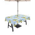thumbnail image 1 of Outdoor Tablecloth with Umbrella Hole for Patio/Picnic/Party/Camping, Cute Lemon Summer Waterproof Table Cloth Rectangle Table Cover Washable, Farmhouse Floral Blue Striped (60"x 102"), 1 of 8
