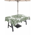 thumbnail image 1 of Outdoor Tablecloth with Umbrella Hole for Patio/Picnic/Party/Camping, Dark Green Coral Waterproof Table Cloth Rectangle Table Cover Washable, Coastal Summer Ocean Nautical Sea (60"x 102"), 1 of 9