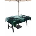 thumbnail image 1 of Outdoor Tablecloth with Umbrella Hole for Patio/Picnic/Party/Camping, Dark Green Forest Waterproof Table Cloth Rectangle Table Cover Washable, Nature Foggy Mountain Pine Tree (60"x 102"), 1 of 9