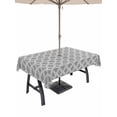 thumbnail image 1 of Outdoor Tablecloth with Umbrella Hole for Patio/Picnic/Party/Camping, Dark Grey Morocco Waterproof Table Cloth Rectangle Table Cover Washable, Modern Abstract Classic Geometric (60"x 102"), 1 of 8