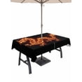 thumbnail image 1 of Outdoor Tablecloth with Umbrella Hole for Patio/Picnic/Party/Camping, Dragon Flames Waterproof Table Cloth Rectangle Table Cover Washable, Orange Dragons Abstract Modern Art (52"x 70"), 1 of 8