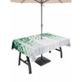 thumbnail image 1 of Outdoor Tablecloth with Umbrella Hole for Patio/Picnic/Party/Camping, Eucalyptus Leaves Waterproof Table Cloth Rectangle Table Cover Washable, Spring Green Plants Farmhouse Wooden Grain (54"x 80"), 1 of 8