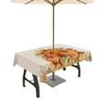 thumbnail image 1 of Outdoor Tablecloth with Umbrella Hole for Patio/Picnic/Party/Camping, Fall Thanksgiving Waterproof Table Cloth Rectangle Table Cover Washable, Rustic Orange Pumpkin Harvest Maple Leaf 60"x 102", 1 of 7