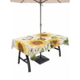 thumbnail image 1 of Outdoor Tablecloth with Umbrella Hole for Patio/Picnic/Party/Camping, Farm Sunflowers Waterproof Table Cloth Rectangle Table Cover Washable, Retro Flowers Butterfly Botanical Beige (54"x 80"), 1 of 8