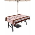 thumbnail image 1 of Outdoor Tablecloth with Umbrella Hole for Patio/Picnic/Party/Camping, Farmhouse Boho Waterproof Table Cloth Rectangle Table Cover Washable, Retro Ethnic Traditional Patterned (52"x 70"), 1 of 8