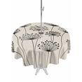 thumbnail image 1 of Outdoor Tablecloth with Umbrella Hole for Patio/Picnic/Party/Camping, Farmhouse Dandelion Waterproof Table Cloth Round Cover Washable, Spring Modern Country Flower Black Beige (Dia 60"), 1 of 8