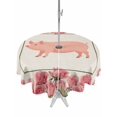 thumbnail image 1 of Outdoor Tablecloth with Umbrella Hole for Patio/Picnic/Party/Camping, Farmhouse Pig Waterproof Table Cloth Round Cover Washable, Country Pink Rose Flowers Vintage Pastoral (Dia 54"), 1 of 9