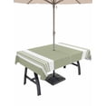 thumbnail image 1 of Outdoor Tablecloth with Umbrella Hole for Patio/Picnic/Party/Camping, Farmhouse Sage Green Waterproof Table Cloth Rectangle Table Cover Washable, Aesthetic Modern Line Striped (54"x 80"), 1 of 9