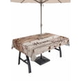 thumbnail image 1 of Outdoor Tablecloth with Umbrella Hole for Patio/Picnic/Party/Camping, Farmhouse Waterproof Table Cloth Rectangle Table Cover Washable, Vintage Country Texas Star Wooden Grain (54"x 80"), 1 of 8