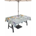 thumbnail image 1 of Outdoor Tablecloth with Umbrella Hole for Patio/Picnic/Party/Camping, Floral Eucalyptus Leaves Waterproof Table Cloth Rectangle Table Cover Washable, Daisy Summer Botanical Wooden (60"x 120"), 1 of 8
