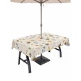 thumbnail image 1 of Outdoor Tablecloth with Umbrella Hole for Patio/Picnic/Party/Camping, Flowers Bees Waterproof Table Cloth Rectangle Table Cover Washable, Farmhouse Spring Botanical Flowers Leaves (60"x 84"), 1 of 8