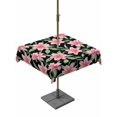 thumbnail image 1 of Outdoor Tablecloth with Umbrella Hole for Patio/Picnic/Party/Camping, Flowers Waterproof Table Cloth Square Cover Washable, Pink Spring Floral Elegant Pastoral Watercolor (54"x 54"), 1 of 8