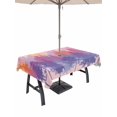 thumbnail image 1 of Outdoor Tablecloth with Umbrella Hole for Patio/Picnic/Party/Camping, Forest Silhouette Waterproof Table Cloth Rectangle Table Cover Washable, Retro Abstract Watercolor Forest Trees Pink (60"x 120"), 1 of 8