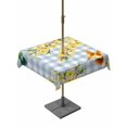 thumbnail image 1 of Outdoor Tablecloth with Umbrella Hole for Patio/Picnic/Party/Camping, Forsythia Flowers Waterproof Table Cloth Square Cover Washable, Spring Yellow Floral Hummingbird Blue Plaid (60"x 60"), 1 of 8