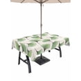 thumbnail image 1 of Outdoor Tablecloth with Umbrella Hole for Patio/Picnic/Party/Camping, Ginkgo Leaf Waterproof Table Cloth Rectangle Table Cover Washable, Botanical Plants Dark Green Leaves Cream (60"x 102"), 1 of 9
