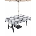 thumbnail image 1 of Outdoor Tablecloth with Umbrella Hole for Patio/Picnic/Party/Camping, Golf Waterproof Table Cloth Rectangle Table Cover Washable, Modern Geometric Abstract Balls Textured (60"x 84"), 1 of 8