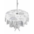 thumbnail image 1 of Outdoor Tablecloth with Umbrella Hole for Patio/Picnic/Party/Camping, Gray Coastal Waterproof Table Cloth Round Cover Washable, Summer Beach Ocean Coral Conch Shell (Dia 54"), 1 of 8