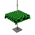 thumbnail image 1 of Outdoor Tablecloth with Umbrella Hole for Patio/Picnic/Party/Camping, Green Black Checkered Waterproof Table Cloth Square Cover Washable, Modern Abstract Art (54"x 54"), 1 of 9
