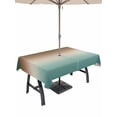 thumbnail image 1 of Outdoor Tablecloth with Umbrella Hole for Patio/Picnic/Party/Camping, Green Brown Ombre Waterproof Table Cloth Rectangle Table Cover Washable, Modern Gradient Abstract Art (54"x 80"), 1 of 8